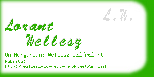 lorant wellesz business card